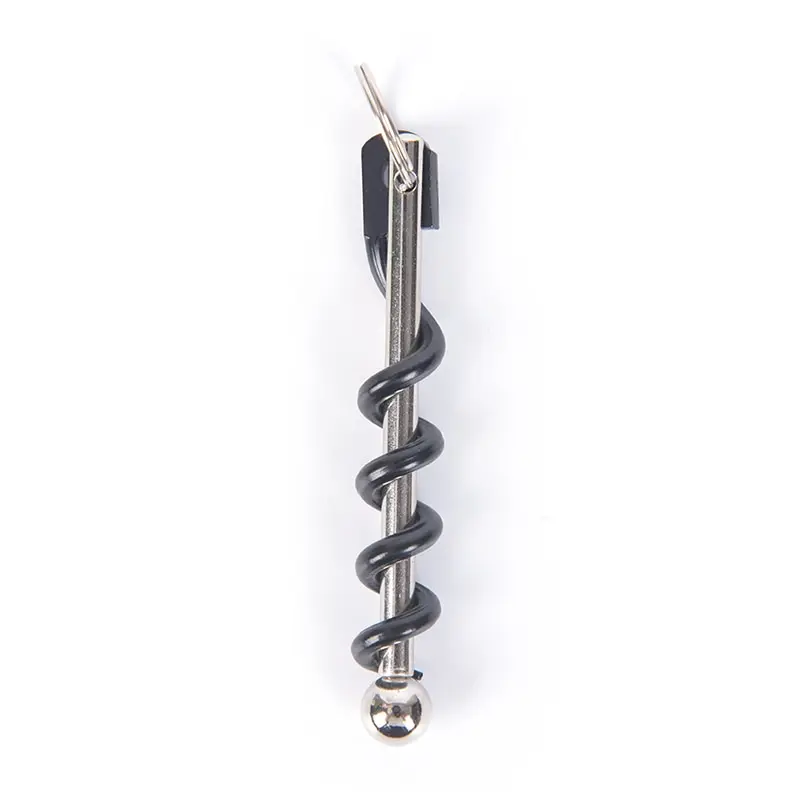 Creative Multifunctional Mini Outdoor Stainless Steel Red Corkscrew Wine Bottle Opener with Ring Keychain Bottle Opener