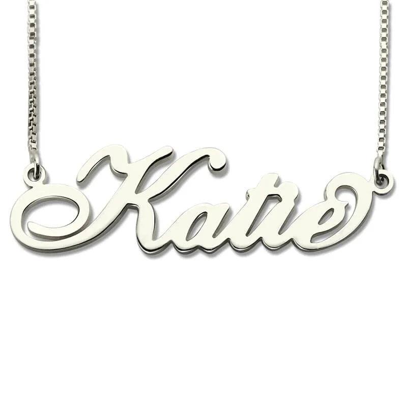 Персонализированные Кэрри Стиль имя ожерелье в серебре на заказ с любым именем модные ювелирные изделия подарок