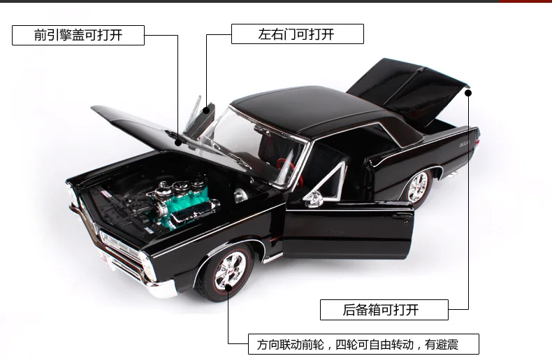Maisto 1:18 1965 Pontiac GTO(Hurst Edition) мышечная модель старого автомобиля литая под давлением модель автомобиля игрушка Новинка в коробке 31885