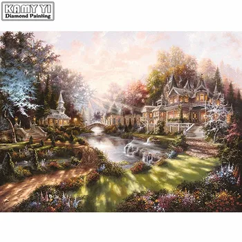 

Full Square drill 5D DIY Diamond painting castle Embroidery Mosaic Cross Stitch Rhinestone decor HYY