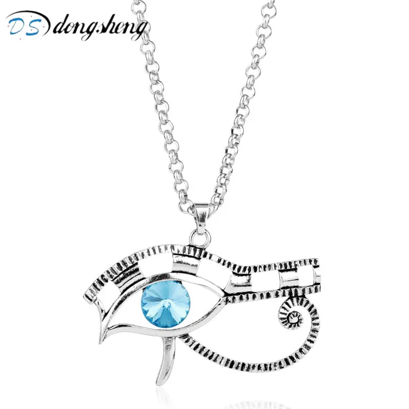 

dongsheng Egyptian Eye of Horus Charms Pendants Necklace Vintage Silver Protection Jewelry New Retro Gods Of Egypt Necklace