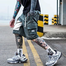 April MOMO Мужская лента с кнопками длиной до колена шорты для бега шорты летние шорты Модная уличная мужская верхняя одежда