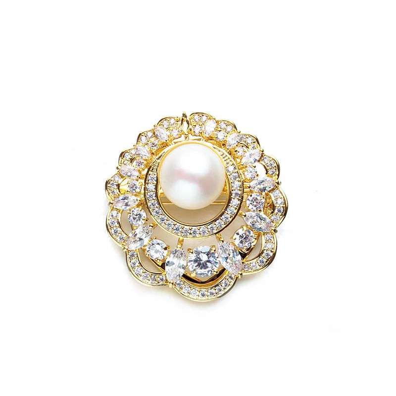 

France Eternelle Europe and the United States with jewelry brooch feather pearl corsage double with scarf deduction birthday gif