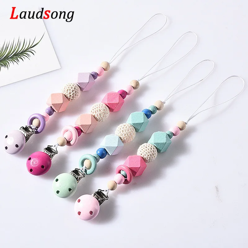 

Natural Wood Pacifier Clips Chain For Kids Toys For Jewelry Handmade Teething Chain Making