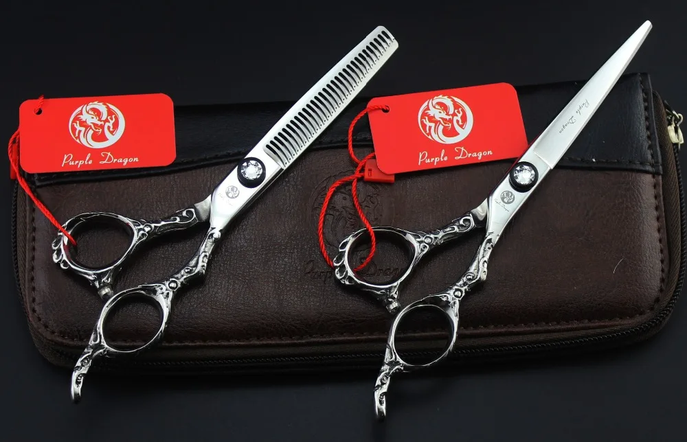 

TOPPEST 6'' Maya Handle Hairdressing Scissors With Bag JP 440C 62HRC Home & Salon Cutting Scissors Thinning Shears Hair Scissors