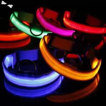 

Dog Collar Nylon LED Pet Night Safety Flashing Glow In The Dark Dogs Leash Neck Band Luminous Fluorescent Collars Pets Supplie23