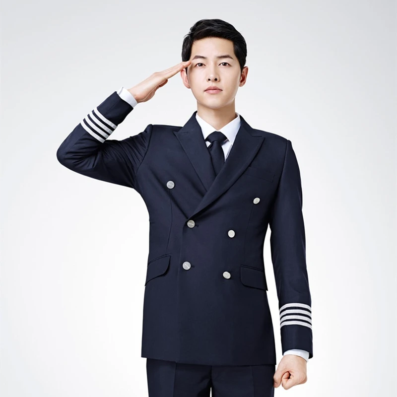 Airlines капитанская форма летная Униформа стюардов куртка хорошего качества и штаны мужская одежда Производительность Костюм