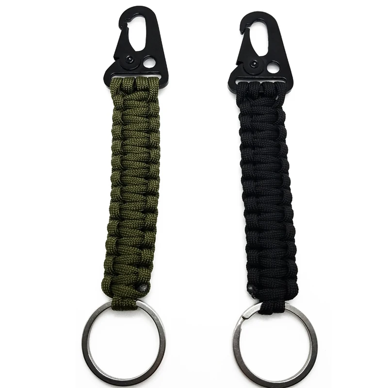 1 قطع في بقاء المظلة الحبل حبل paracord الطوارئ مفتاح سلسلة حلقة المفاتيح العسكري 140 كيلوجرام الشد