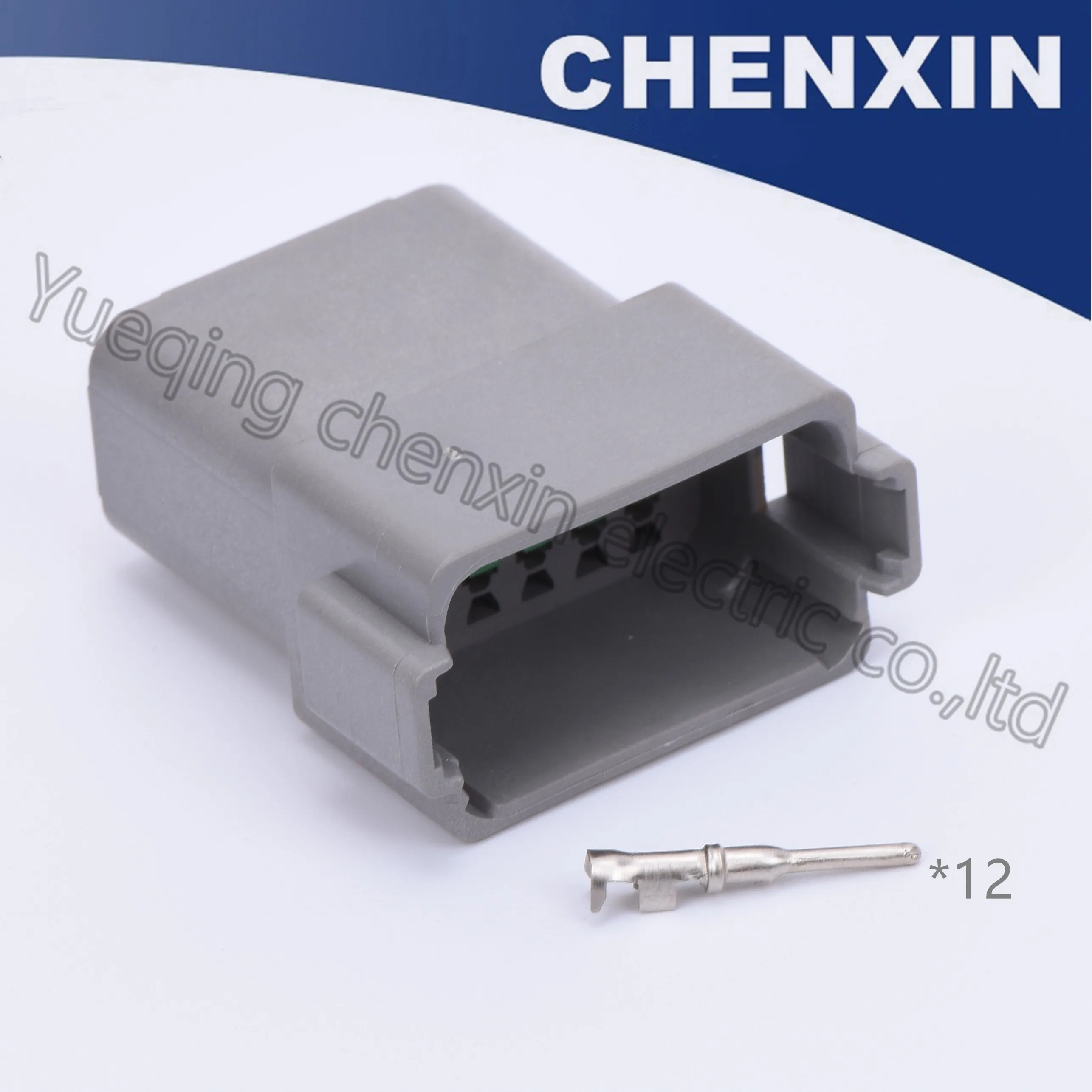 Gray 12 pin car auto connectors 1.6 male DT series 22 16AWG wire