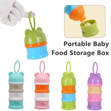 3 слоя лягушка стиль портативный контейнер для детского питания коробка Эфирные злаки мультфильм молочные Бутылочки для присыпки детей