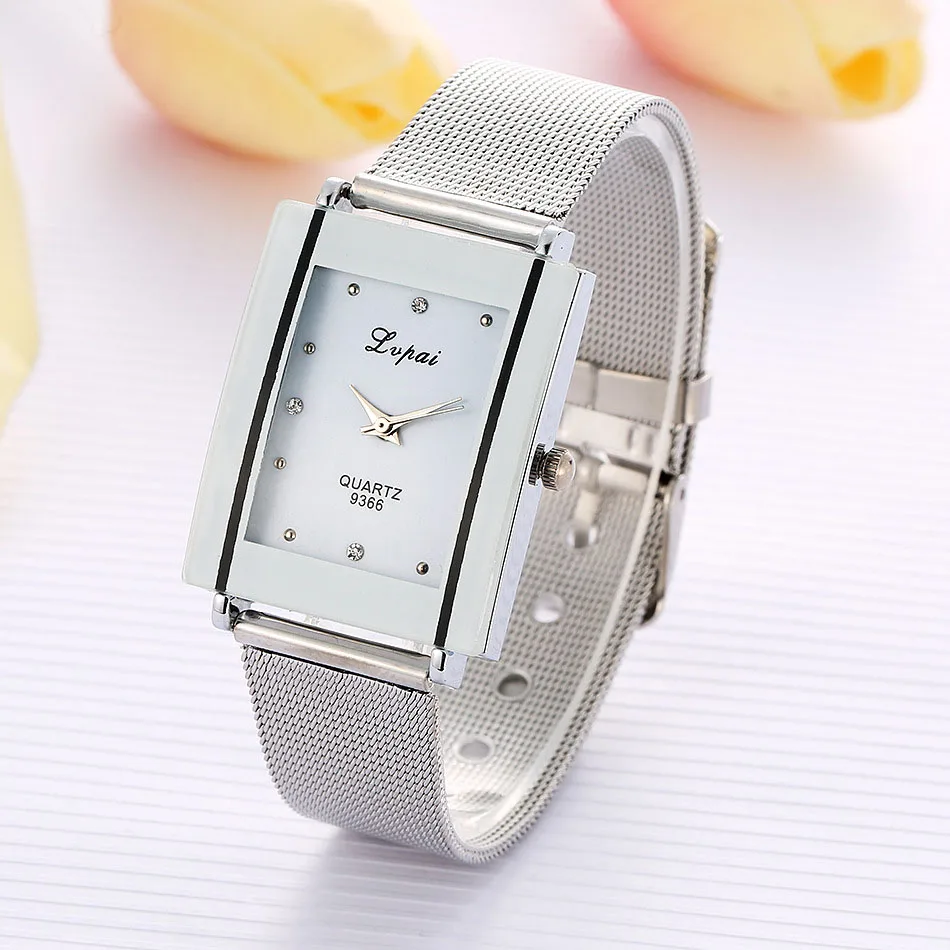 

Fashion Quartz Watch Men Women thin Mesh Stainless Steel Watchband High Quality Casual Wristwatch Gift Female relogio feminino