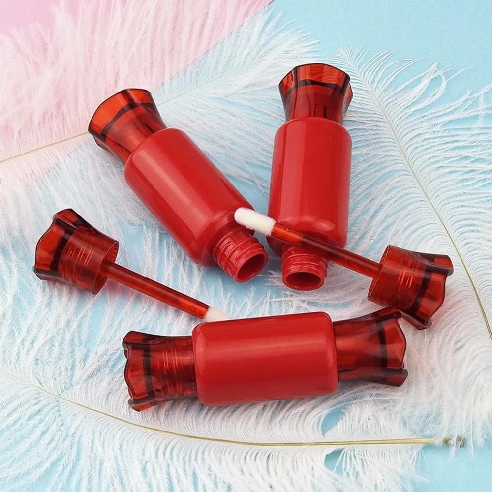 

4Pcs Candy Shape Empty Clear Lip Gloss Container Portable DIY Lip Balm Liquid Lipstick Samples Tube Dispenser Refillable Bottle