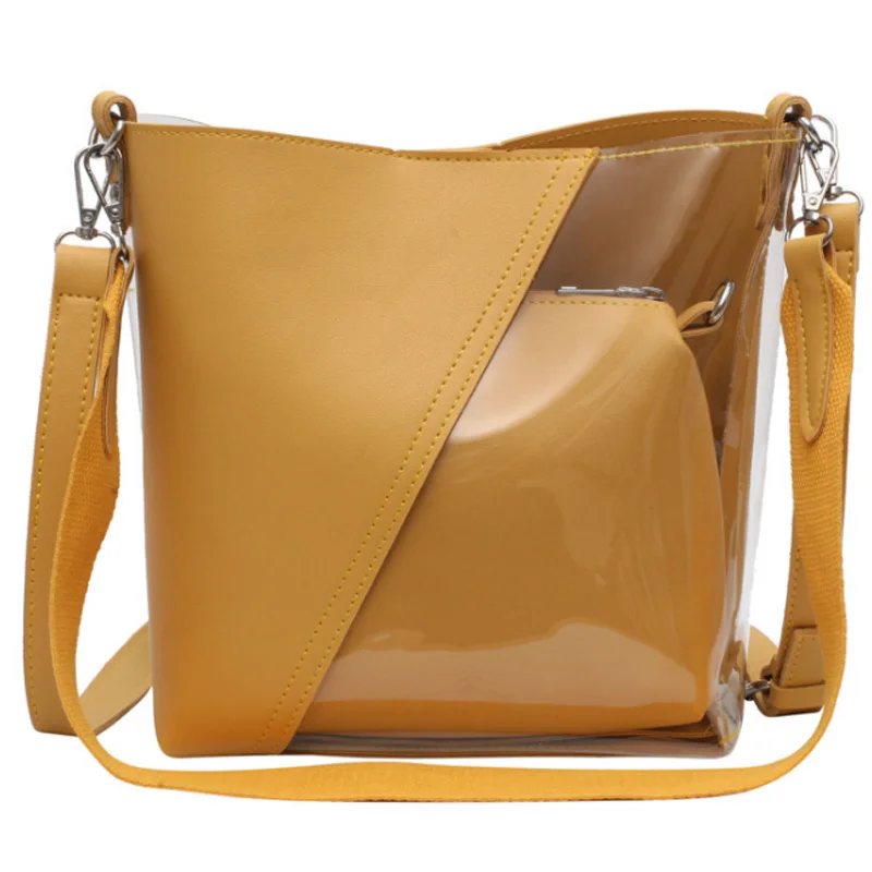

AUAU-Transparent Small Bag Female New Child Shoulder Bag Simple Small Square Bag Handbag