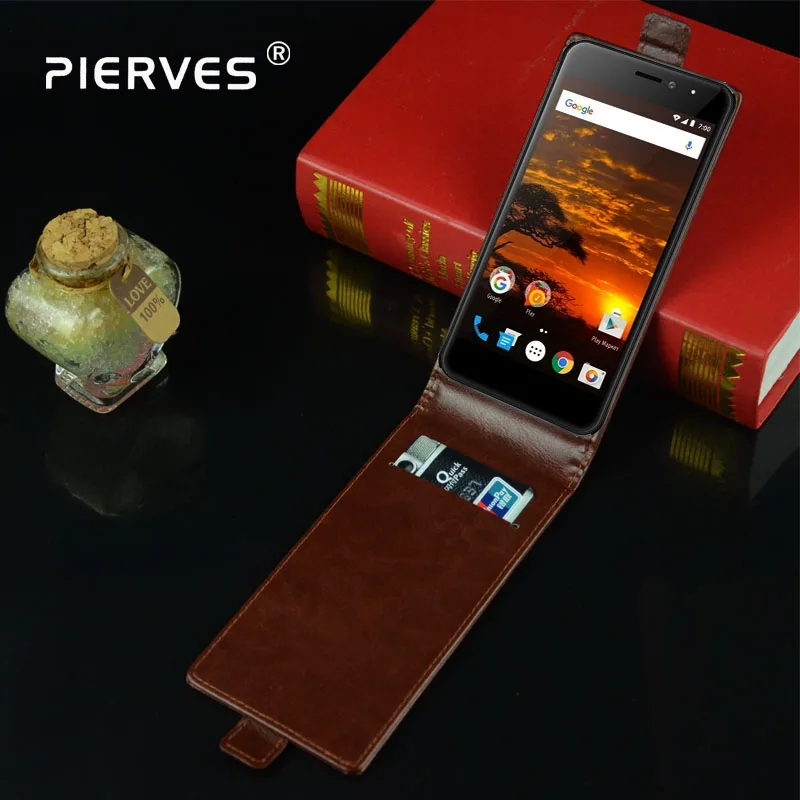 Чехол книжка Pierves из искусственной кожи для Vertex Impress Lion 3G 4G|leather case|case forflip cover |