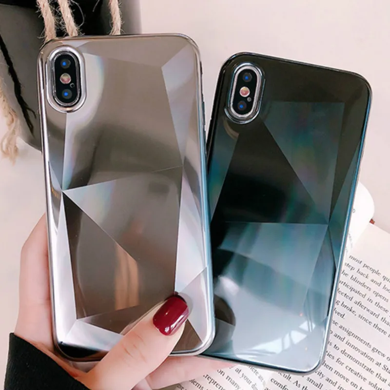

For iPhone 7 7 Plus Luxury 3D Diamond Texture Pattern Phone Case For iPhone 6 6s 8 8 X XR XS Max Soft Silicone Ultra Thin Cover