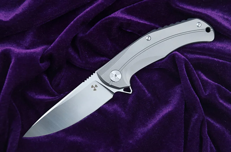Складной нож LEMIFSHE JK3215 D2 лезвие ручка из титана с метеоритом кухонные ножи для