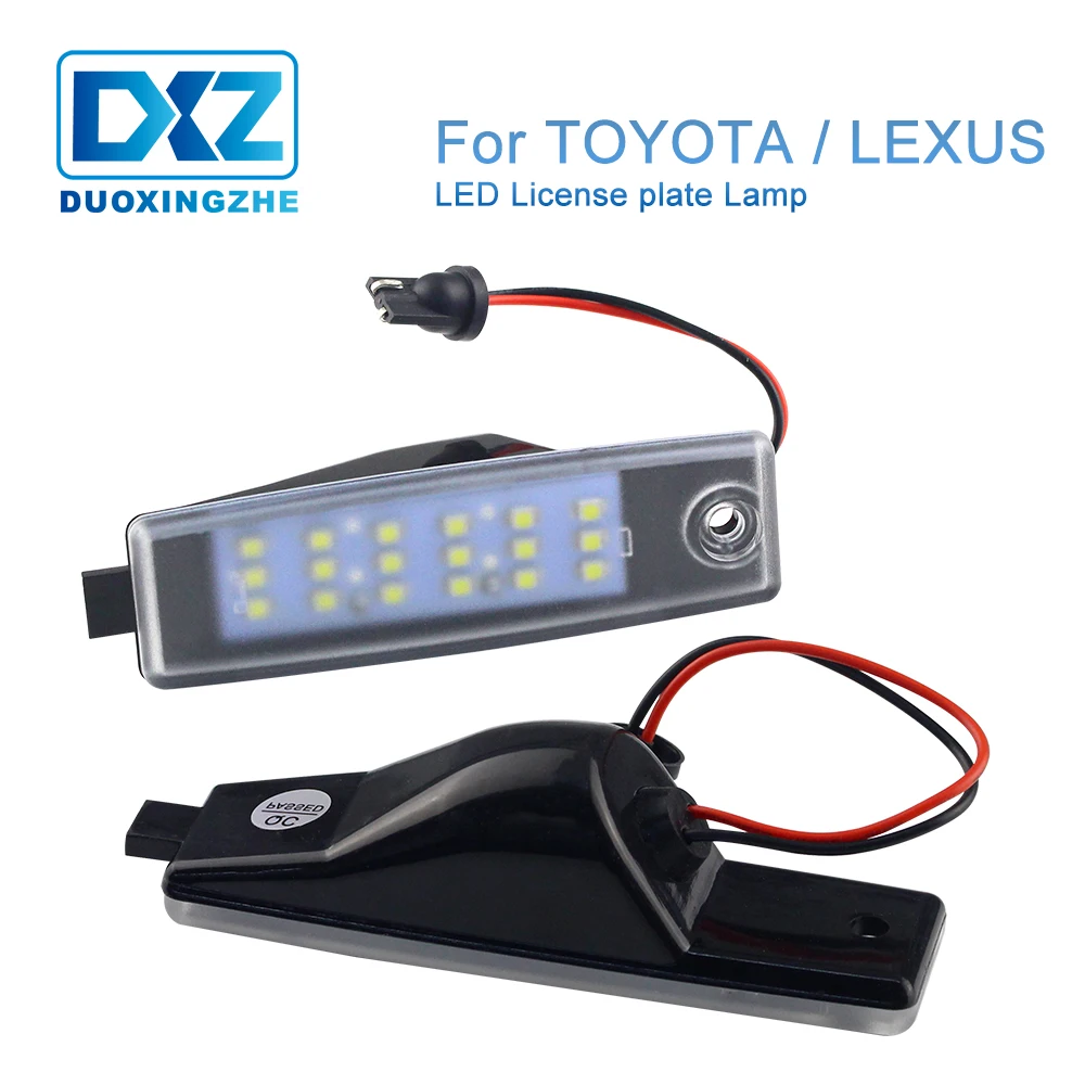 

2X LED Number license plate light Canbus Error Free 12V For Toyota Harrier rav4 land cruiser hiace Highlander Kluger Lexus rx300