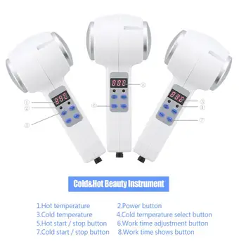 

Hot Cold Hammer Ultrasonic Cryotherapy Massager Skin Rejuvenation Shrink Pore Face Lifting Anti-ageing Face Body Beauty Machine