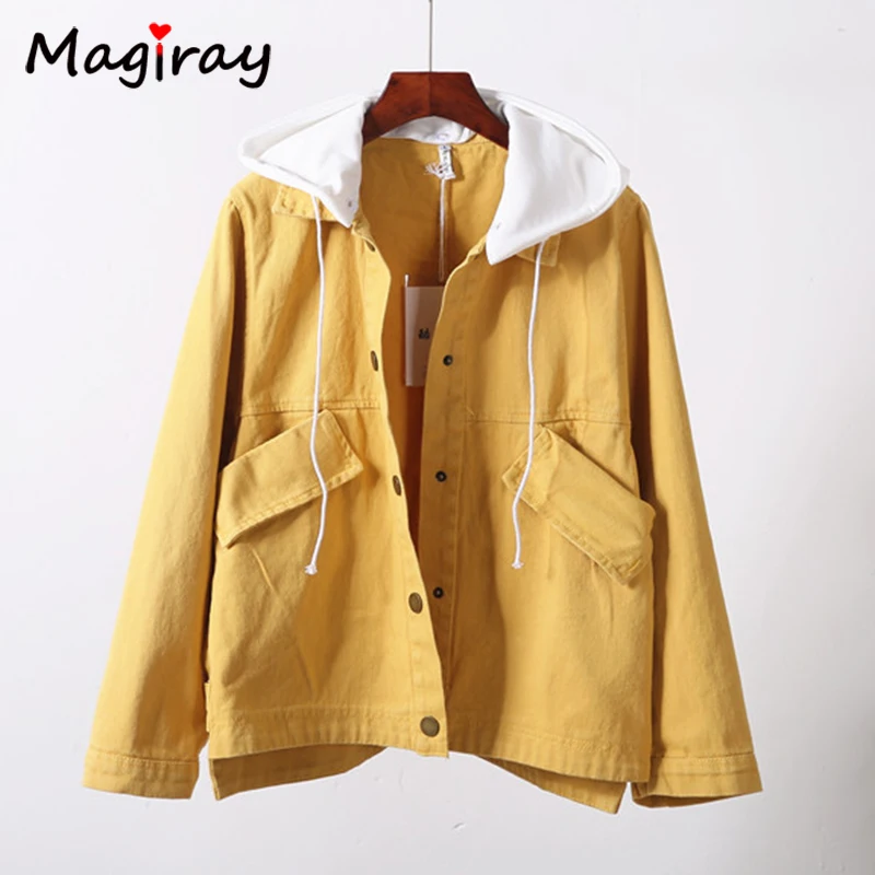 Magiray Harajuku Hooded Basic Denim Jacket Women 2019 Spring Autumn Pink Plus Size Outwear Trim Jeans Coat Looase Casual Top 339 Magiray Harajuku Hooded Basic Denim Jacket Women 2019 Spring Autumn Pink Plus Size Outwear Trim Jeans Coat Looase Casual Top 339