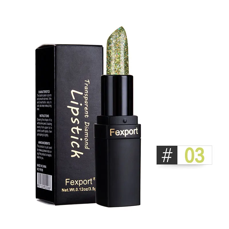 Fexport Волшебные блестящие губные помады кристалл желе температура изменить цвет бальзам для губ Maquiagem с блестками губы F6106 для оптовых продаж - Цвет: F6106-3