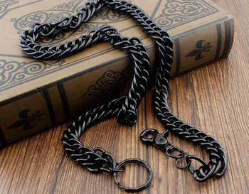 

Mens Huge Heavy Long Black Solid Metal Key Jean Biker Rocker Wallet Chain 33"