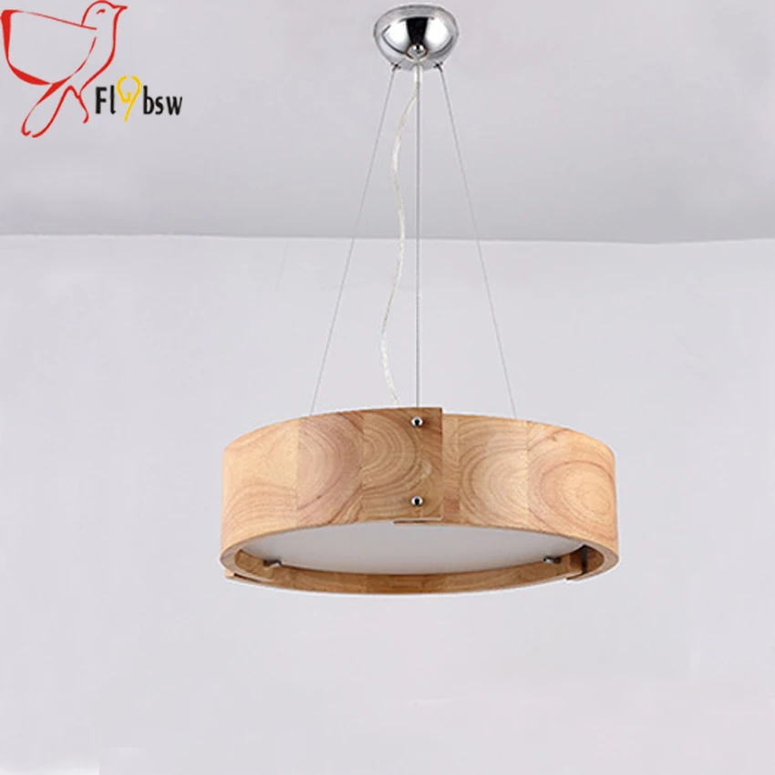 Подвесной светильник из цельного дерева в скандинавском стиле для дома, современный подвесной светильник, деревянный абажур, светильник для столовой, ресторана