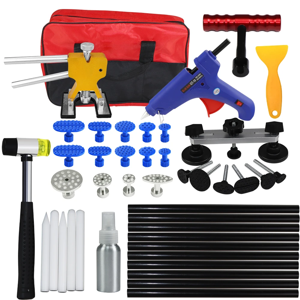 

WHDZ PDR Kit Tools Car Dent Repair Tool Dent Puller Hot Melt Glue Gun Pulling Bridge Rubber Hammer Paintless Dent Removal