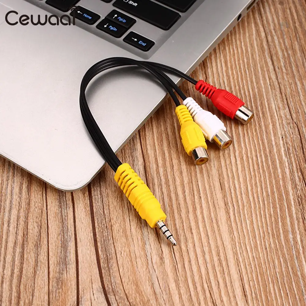 AV محول الحبل 3.5 ملليمتر إلى 3RCA رئيس الإبداعية AV محول كابل LCD العارض الذكور إلى الإناث AV محول خط 21.5 سنتيمتر