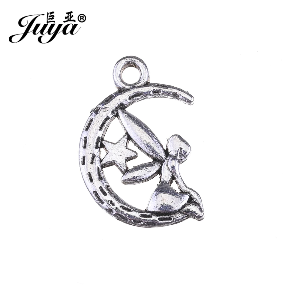 JUYA 30pcs/lot 19.5x13.5mm High Quality Moon and Star Pendants for Jewelry Making Beautiful Faery Charms DIY Necklace AO0494 | Украшения и