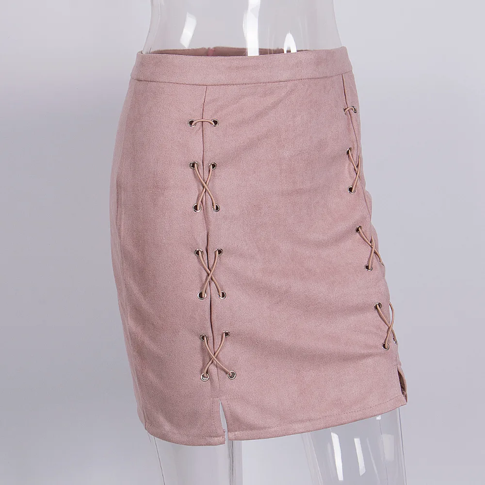 Женские короткие мини юбки из замши с высокой талией и карманами|short mini skirt|mini