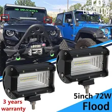 CO LIGHT 5 Inch Car Led Work Light 72W 6000K 12V 24V Flood Led Beams Auto