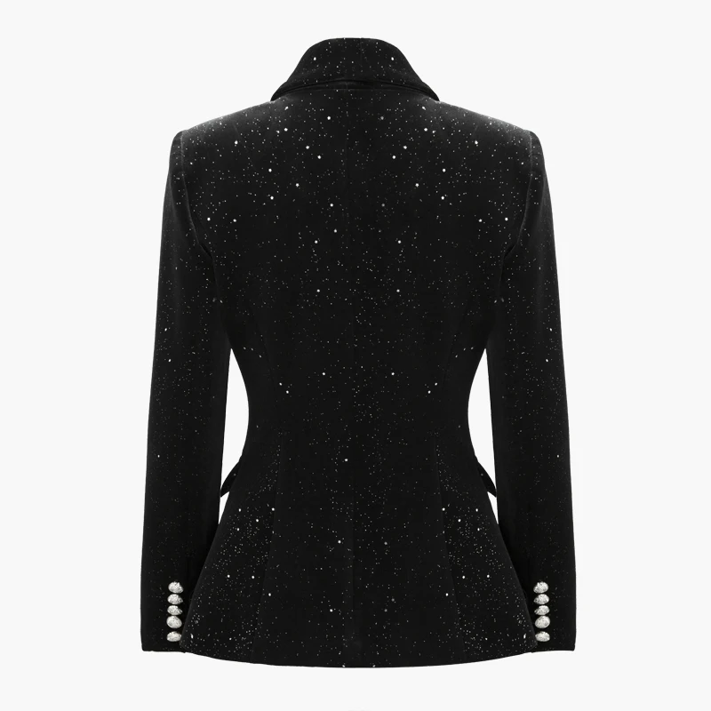 À Black Lâche Sequin Femmes Occasionnel 2018 Manches Manteaux Châle Noir Tops Getsring Mode Longues Correspondant Col Manteau Nouveau Couleur xIUnwRqRP0