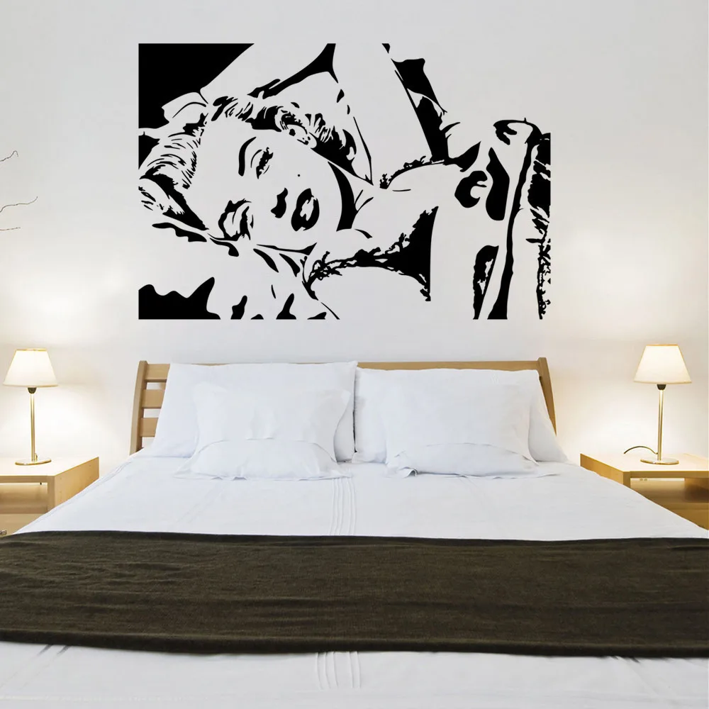 57*39cm Marilyn Monroe avatar wall home bedroom famous art mural wallpaper removable stickers PVC environmental protection | Дом и сад