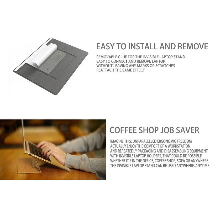 Fold Portable Laptop Stand View Angle/Height Adjustable Pad Adhesive Bracket Invisible Magnetic Holder for Ipad Macbook Notebook