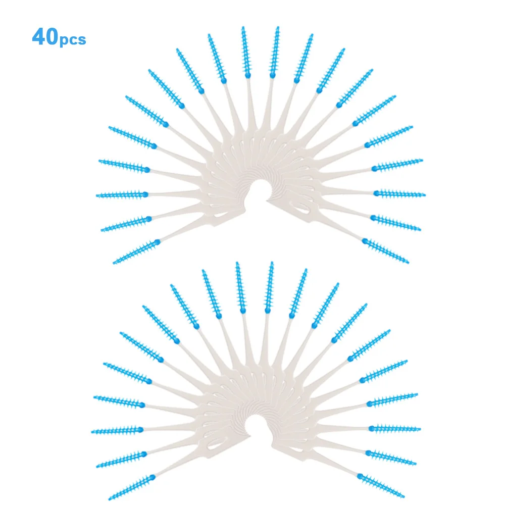 40 шт двухсторонняя зубочистка Мягкая силиконовая зубочистки зубная нить межзубная палочка для чистки зубов стоматологические средства гигиены