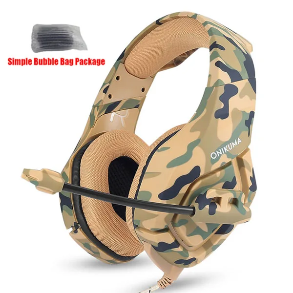 Лучшая игровая гарнитура Casque K1 с микрофоном, камуфляжные наушники с шумоподавлением для ПК, сотового телефона, ноутбук Xbox One - Цвет: Цвет: желтый