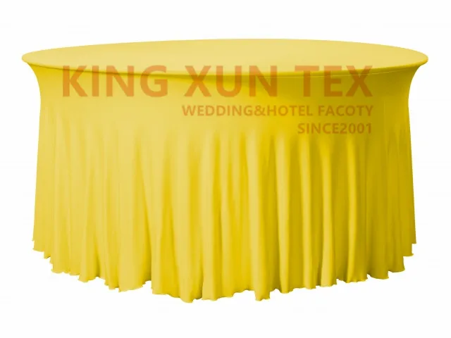 Гофрированный круглый чехол для стола из спандекса ткань стрейч скатерть для украшения свадебного мероприятия