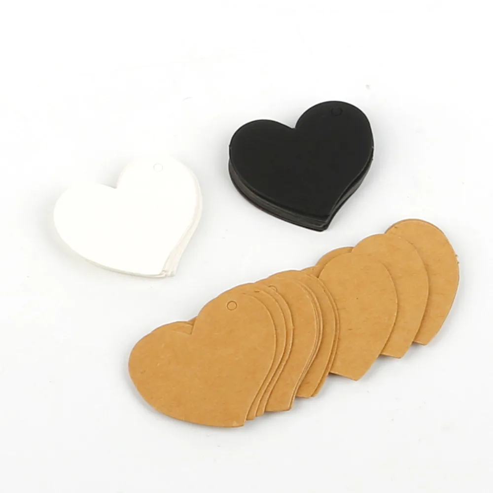 

50pcs 4.5*4cm Heart Shape Kraft Paper Tags Head Label Luggage Blank Gift Tag Price Hang Tag DIY Wedding Decoration
