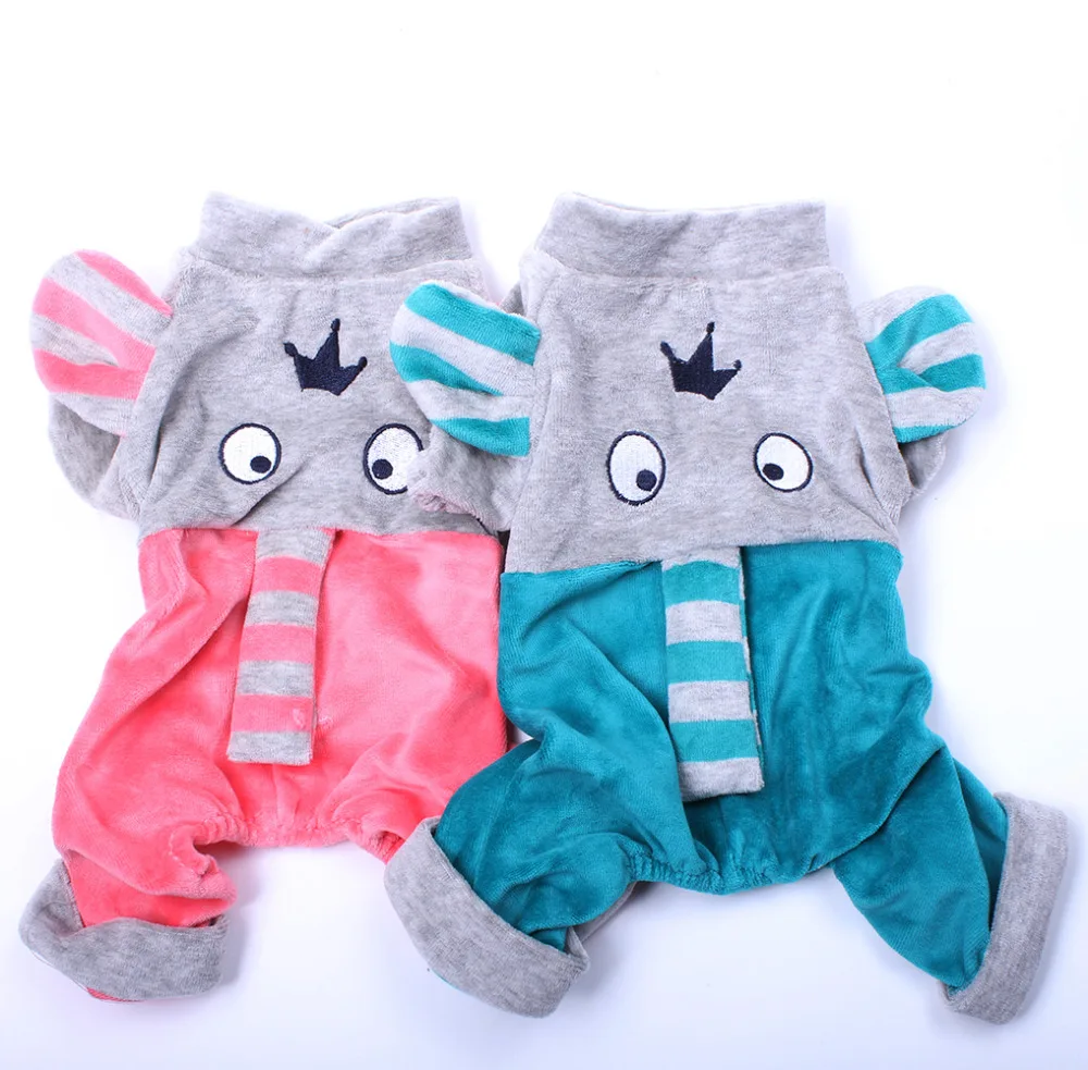 

Velvet Dog Cat Jumpsuit Pants Elephant Design Pet Puppy Hoodie Shirt Spring/Autumn Clothes Apperal