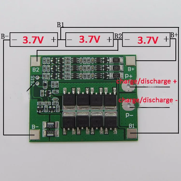 3S 25A Li-Ion 18650 BMS PCM плата защиты аккумулятора с балансом для литий-ионного Lipo батареи сотового пакета защита от короткого замыкания