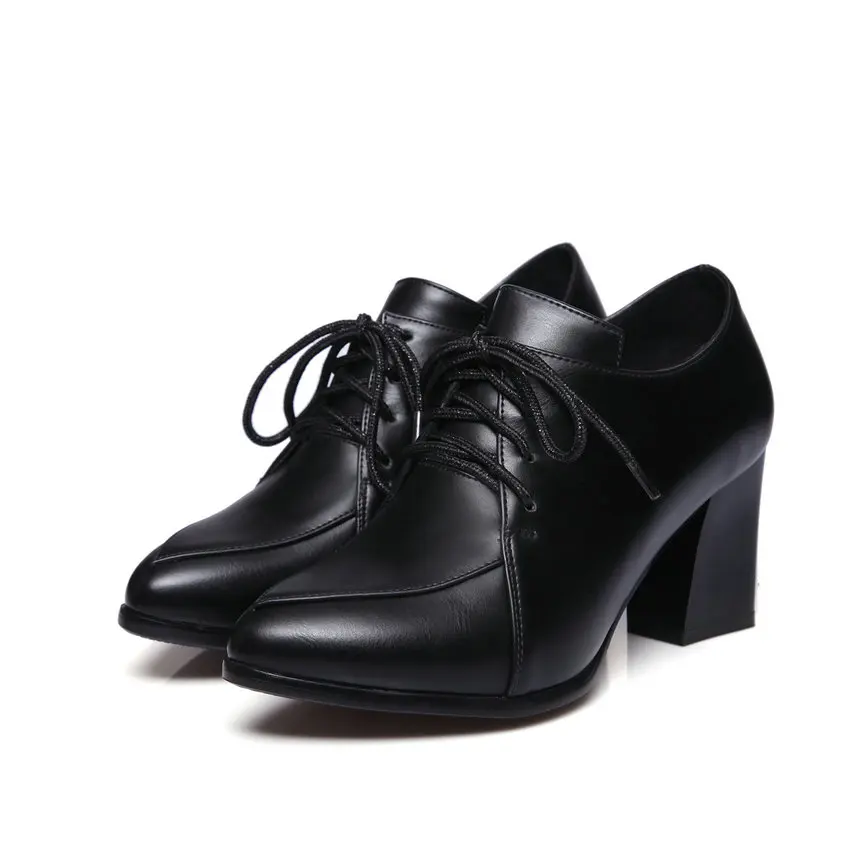 TASSLYNN/ г. женские туфли-лодочки на высоком квадратном каблуке, женская обувь с острым носком, на шнуровке, женская черная обувь для отдыха, весна-осень, размер 34-42