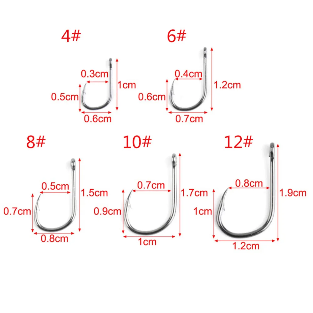 

Hot Sale 100pcs Wholesalers Fishing Bait Barb Fishhook Lure Tackle With Box Size 4/6/8/10/12