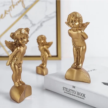 

Nordic Decoration A Pair Of Angel Boy Girls Kissing Standing On A Heart Shape Stoneart Figurine Resin Craftwork Coffee Ornaments