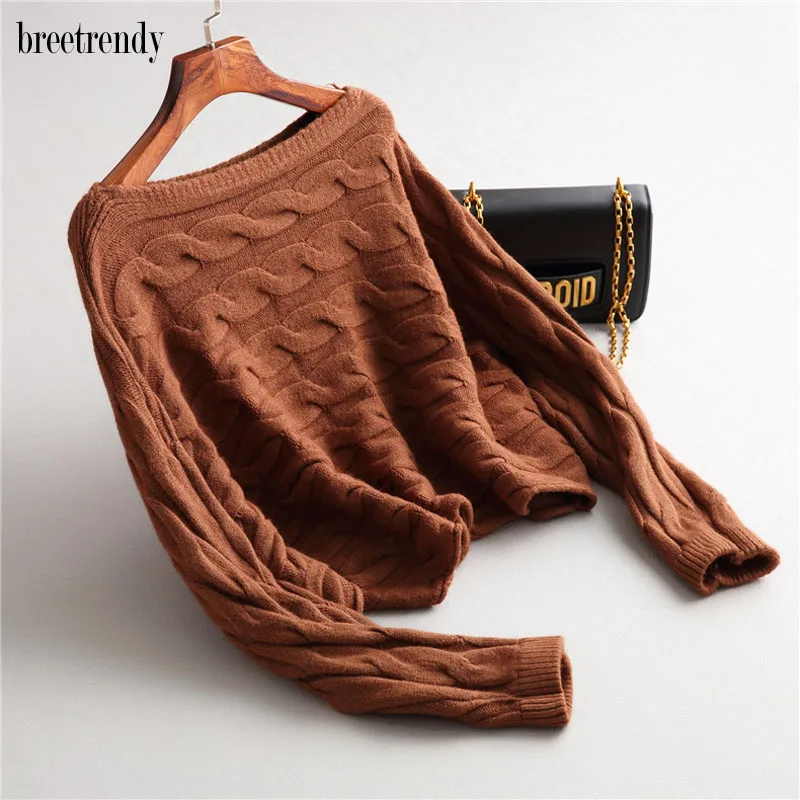 

Women Sweater new Fashion Slash Neck Braid Batwing Sleeve Short Sweaters Mujer knitted Cashmere Sweaters Invierno Jumpers