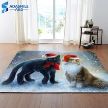 Большие 3D ковры в скандинавском стиле, милый коврик с кошкой для спальни, детской комнаты, игровой коврик, рождественские коврики для гостиной, декоративные ковры для дома