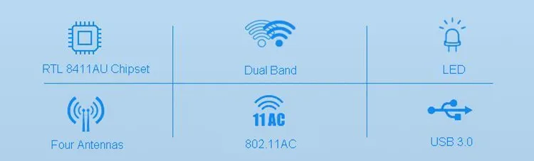 Высокая мощность EDUP 1900 Мбит/с 802.11AC беспроводной usb 3,0 wifi адаптер 2,4G& 5,8G Двухдиапазонная сетевая карта с 4 антеннами сильный сигнал