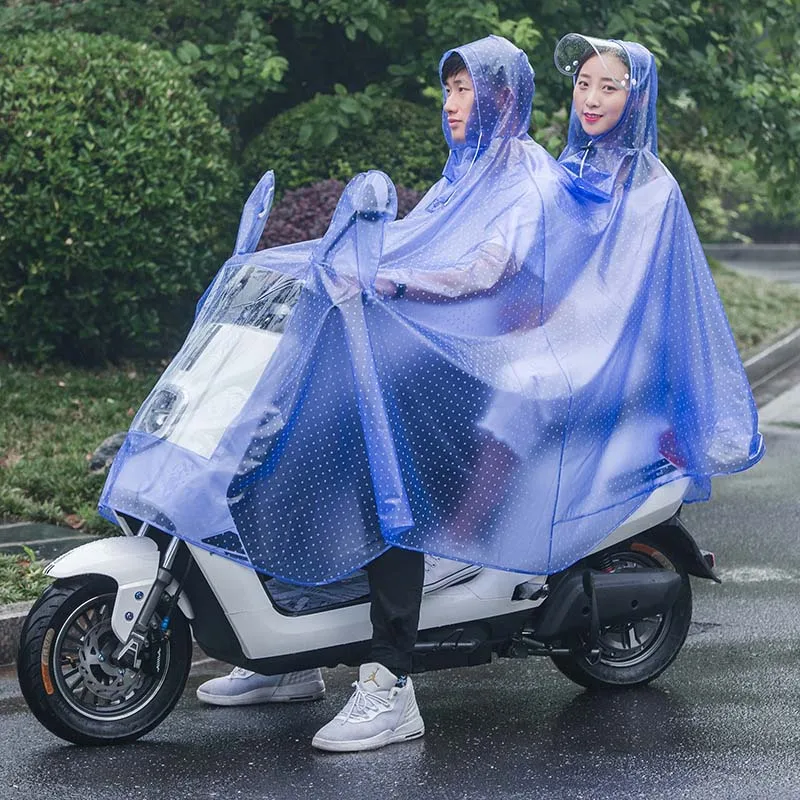 Только Jime прозрачный мотоциклетный плащ для двух человек дождевик в горошек с цветком велосипедный дождевик с капюшоном водонепроницаемый дождевик - Цвет: Two Person-2