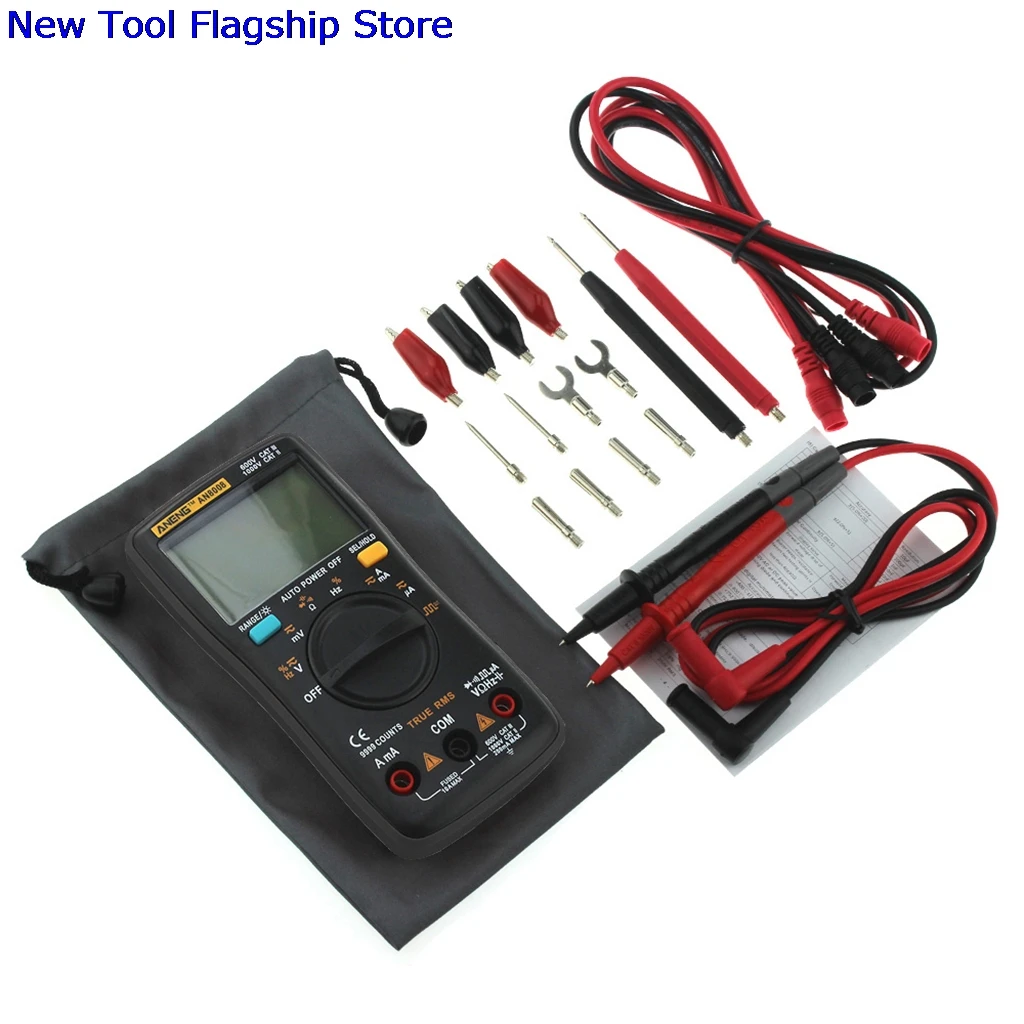 

AN8008 True RMS LCD Digital Multimeter Voltmeter Ammeter Voltage Current Black