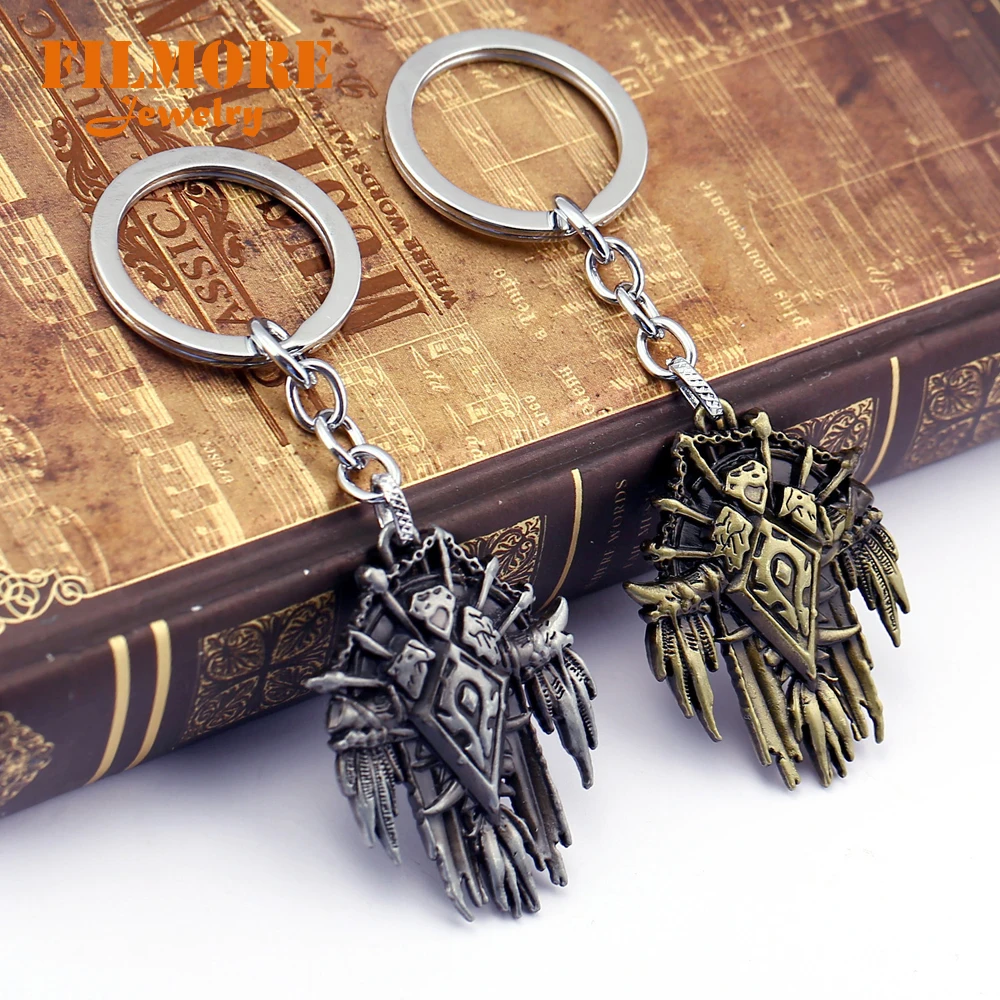 2019 Винтажные Ювелирные изделия Warcraft брелок с рисунком из игры Alliance Tribe Horde Metal 3D Sign
