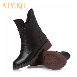 Women's boots, genuine leather single 2016 winter boots with ankle boots in leather high-top casual Martin boots, free shipping Women's boots, genuine leather single 2016 winter boots with ankle boots in leather high-top casual Martin boots, free shipping